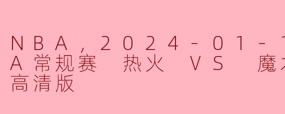 2024年1月13日的NBA常规赛中，热火对阵魔术的比赛结果如何？